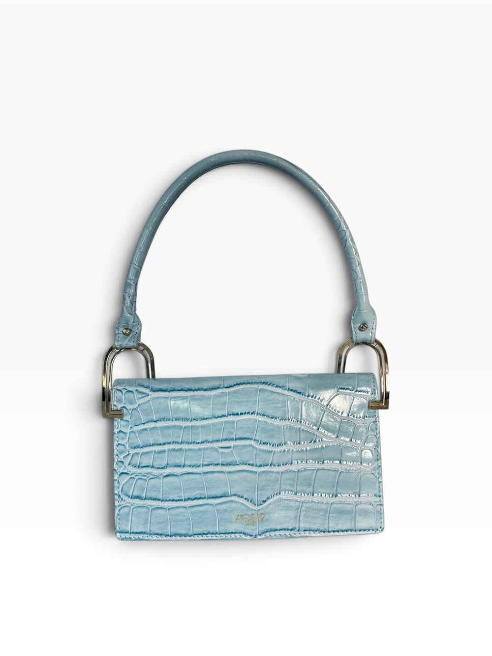 Apede Mod Light Blue Croc-Embossed Hobo Bag